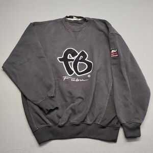 FUBU Men's Charcoal Crewneck Sweater 1992 Collection Black
